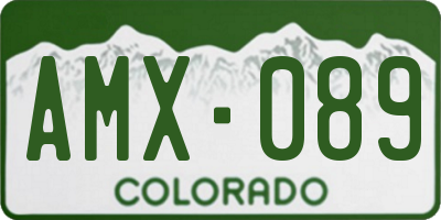 CO license plate AMX089