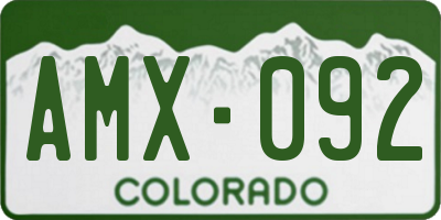 CO license plate AMX092