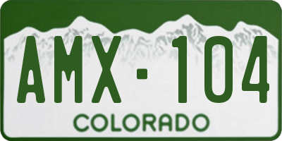CO license plate AMX104