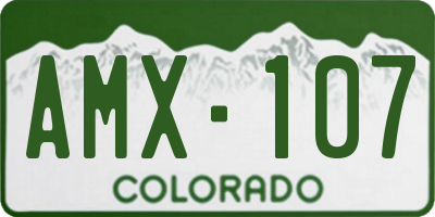CO license plate AMX107