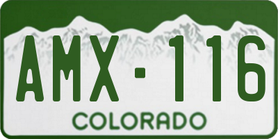 CO license plate AMX116