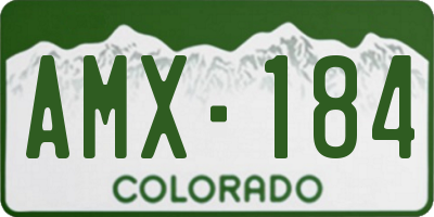 CO license plate AMX184