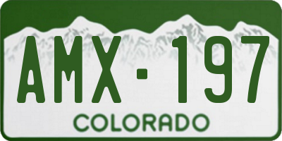 CO license plate AMX197