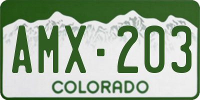 CO license plate AMX203