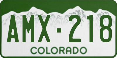 CO license plate AMX218