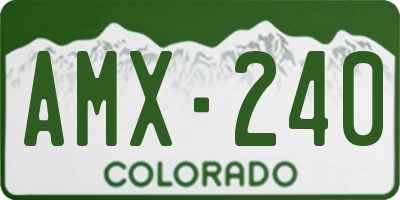 CO license plate AMX240