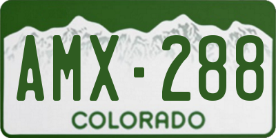 CO license plate AMX288
