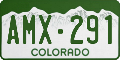CO license plate AMX291