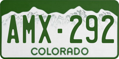 CO license plate AMX292