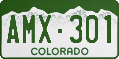 CO license plate AMX301