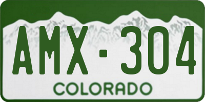 CO license plate AMX304