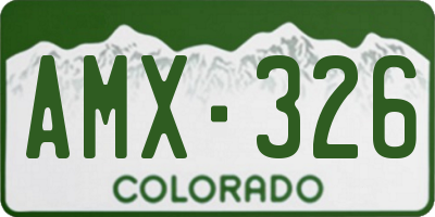 CO license plate AMX326