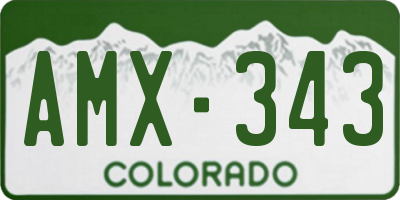 CO license plate AMX343