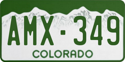 CO license plate AMX349