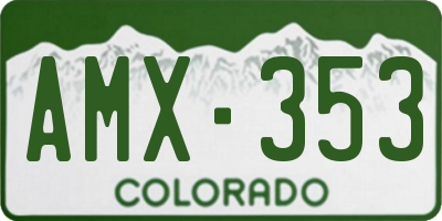 CO license plate AMX353