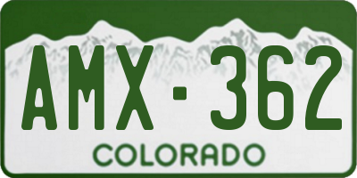 CO license plate AMX362