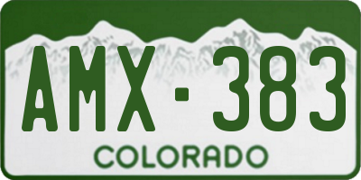 CO license plate AMX383