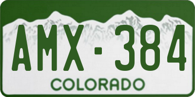 CO license plate AMX384