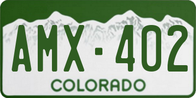 CO license plate AMX402