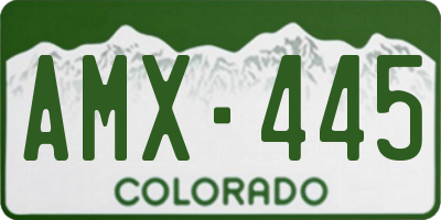 CO license plate AMX445