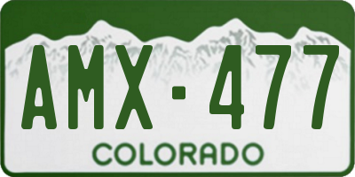 CO license plate AMX477