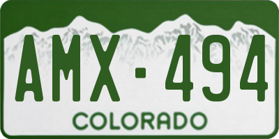 CO license plate AMX494