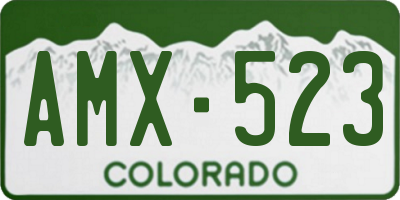 CO license plate AMX523