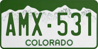CO license plate AMX531