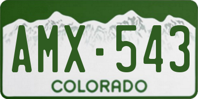 CO license plate AMX543