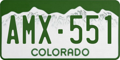 CO license plate AMX551