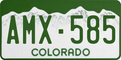 CO license plate AMX585