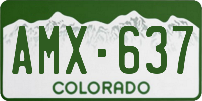 CO license plate AMX637