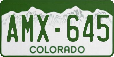 CO license plate AMX645