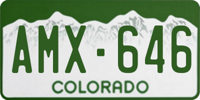 CO license plate AMX646