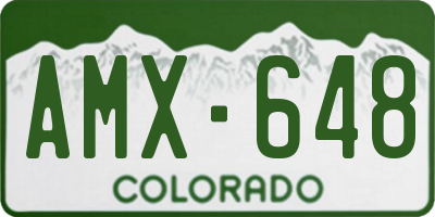 CO license plate AMX648