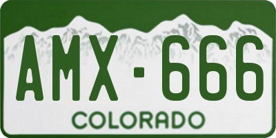 CO license plate AMX666
