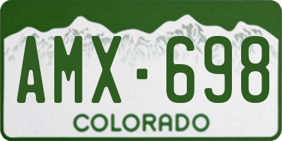 CO license plate AMX698