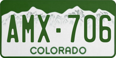 CO license plate AMX706