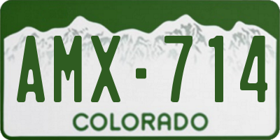 CO license plate AMX714