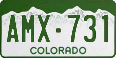 CO license plate AMX731