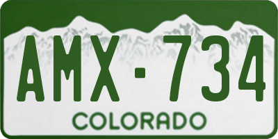 CO license plate AMX734