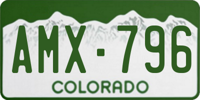 CO license plate AMX796