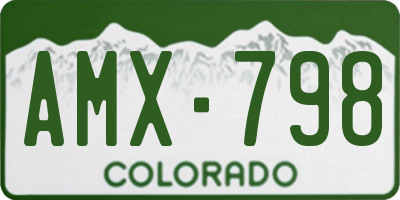 CO license plate AMX798