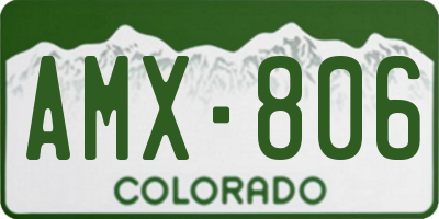 CO license plate AMX806