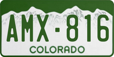 CO license plate AMX816
