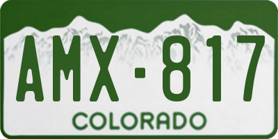 CO license plate AMX817