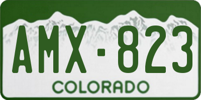 CO license plate AMX823