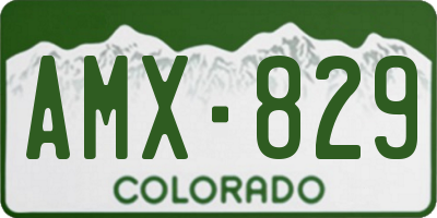 CO license plate AMX829