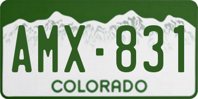 CO license plate AMX831