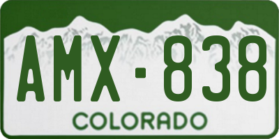CO license plate AMX838